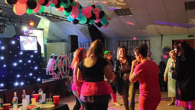 Birthday party disco with an 80s theme